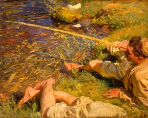John Singer Sargentclassic artpaintingfishing rodmen