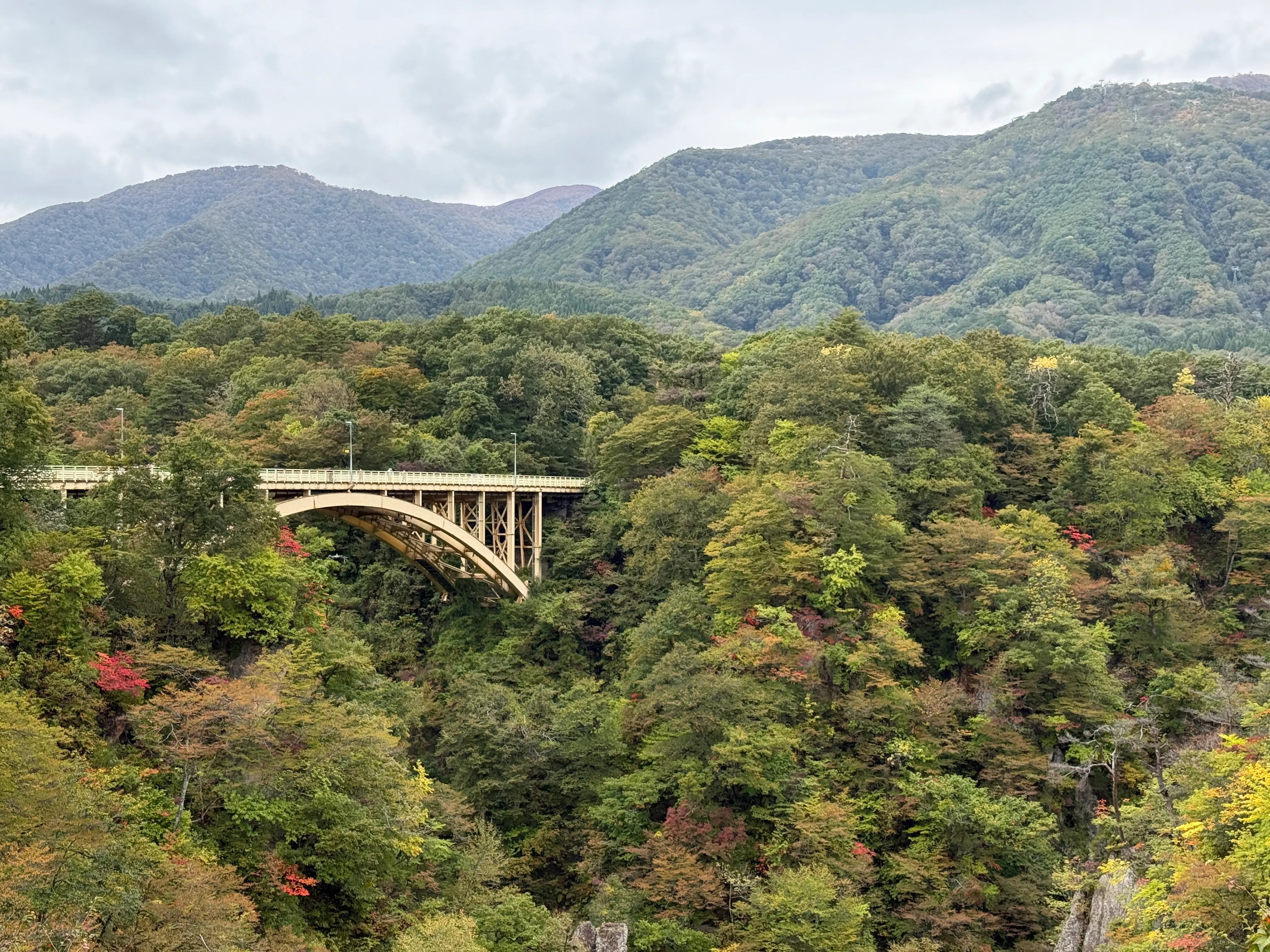 Famous bridge in Naruko Onsen, which looks beautiful in fall foliage